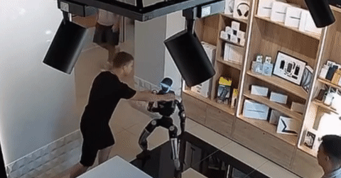 Robot h&igrave;nh người ở Nga tấn c&ocirc;ng lại con người sau khi bị x&ocirc; đẩy