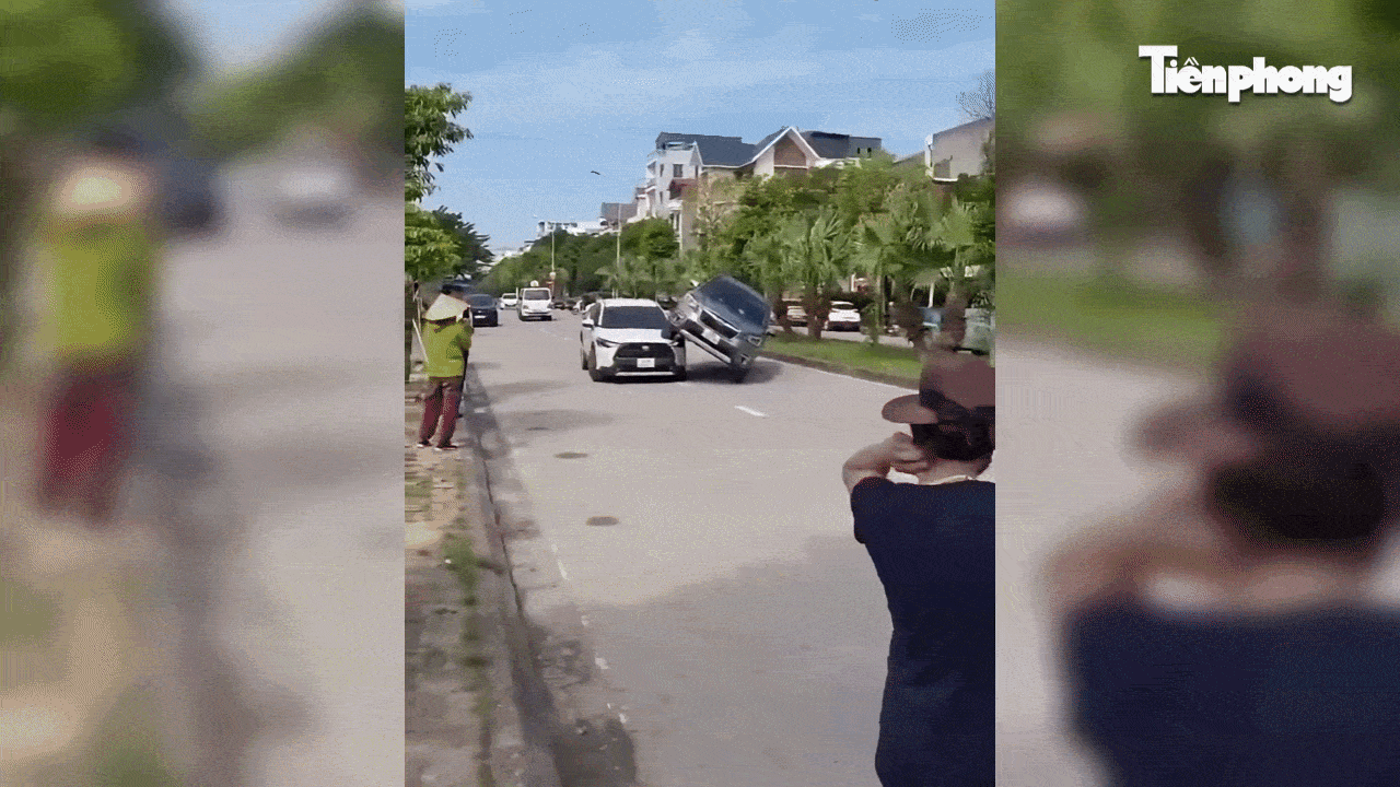 Clip: Xe SUV 'gác chân' lên ô tô khác trên đường