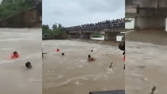 CLIP: Hàng trăm người tìm kiếm nạn nhân bị nước cuốn mất tích ở Nghệ An