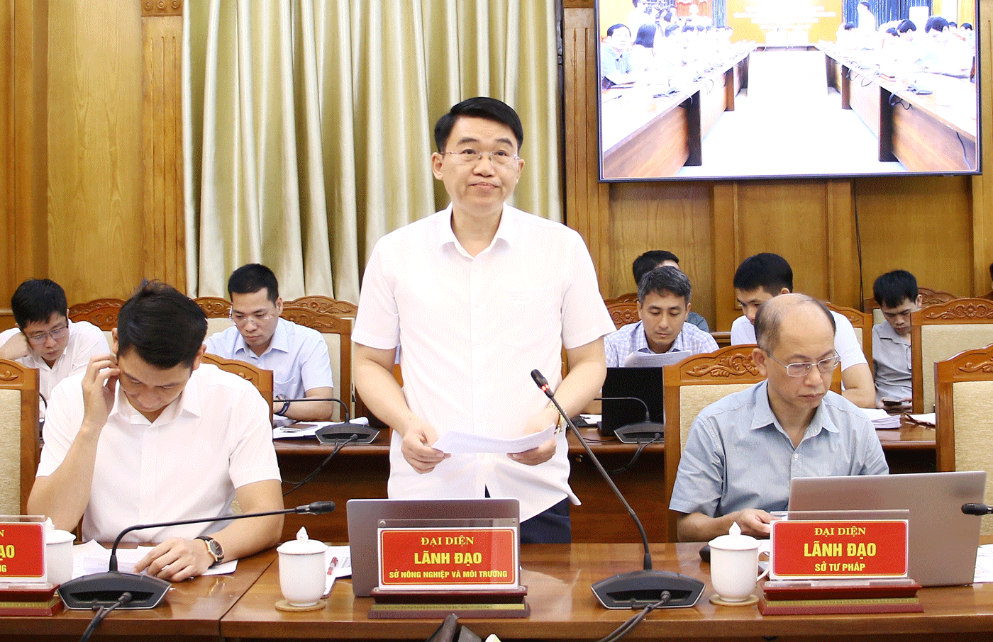 Đại diện sở Nông nghiệp và Môi trường tỉnh Bắc Ninh phát biểu tại hội nghị.